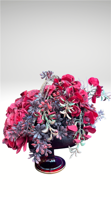 KIRMIZI YAPAY ÇİÇEK ARANJMANI