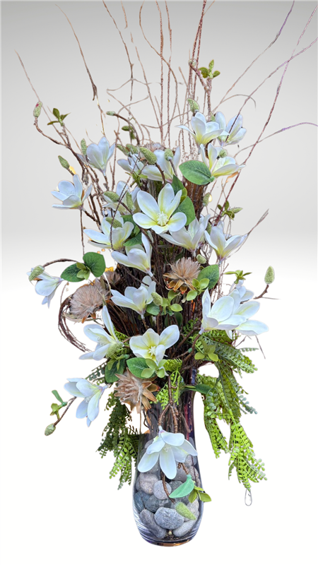 YAPAY MANOLYA ÇİÇEK ARANJMANI