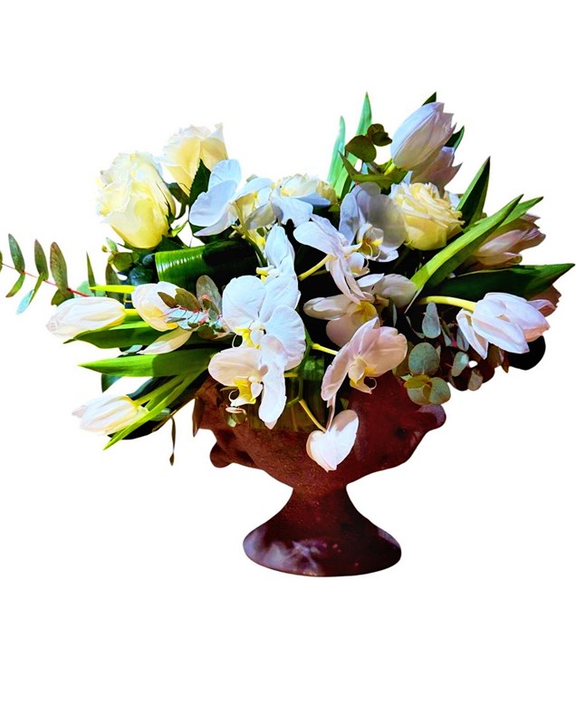 seramik-saksili-orkide-ve-gul-arajmani