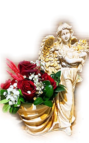 Disney Prensesi (Döküm biblo içerisinde canlı çiçek arajmanı)