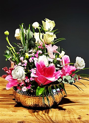 Bien Gümüş Saksı İçerisinde Mevsim Arajmanı