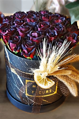 Bordo Gül Kutusu (Suni Gül)