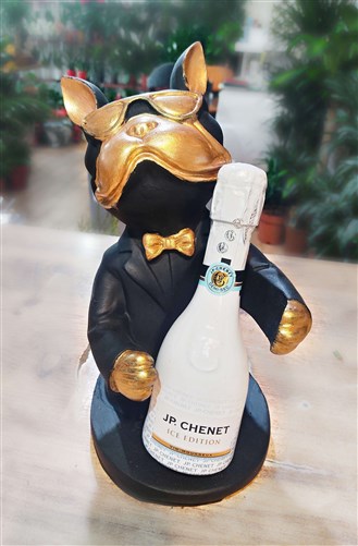 Döküm Kedi Heykeli ve J.P Chenet (200 ml)