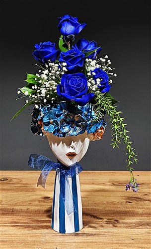 Lady  60 cm. ( Canlı Mavi Gül )