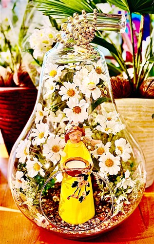 Led Işıklı Cam Teranyum (Büyük boy Armut Model 45 cm. )