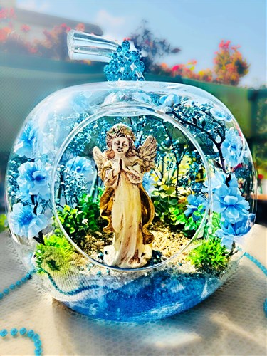 Led Işıklı Cam Teranyum (Büyük boy Elma Model 35 cm.)