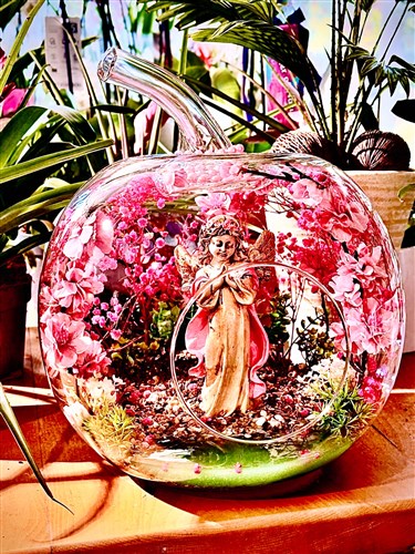 Led Işıklı Cam Teranyum II (Büyük boy Elma Model 35 cm. )