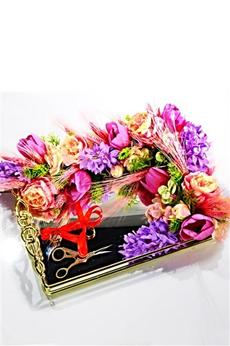 Nişan-Nikah Yüzük Tepsisi (Bleu Blanc)