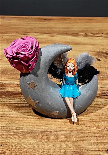 Peri ve Solmayan Eskitme Gül (Canlı)