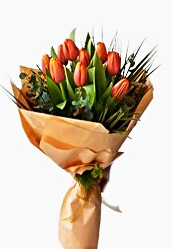 Turuncu Lale Buketi (10 Dal Lale)