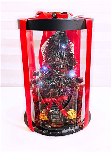 New Year's Gift Set: Ferrero Rocher Chocolates and 5 x 5 cl Jack Daniels (with LED lights)