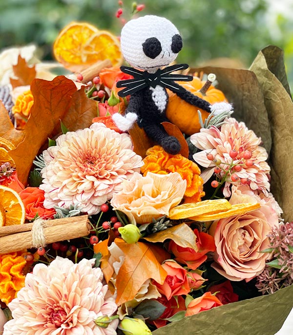 Trick or Treat Jack Skellington Figured Autumn Bouquet