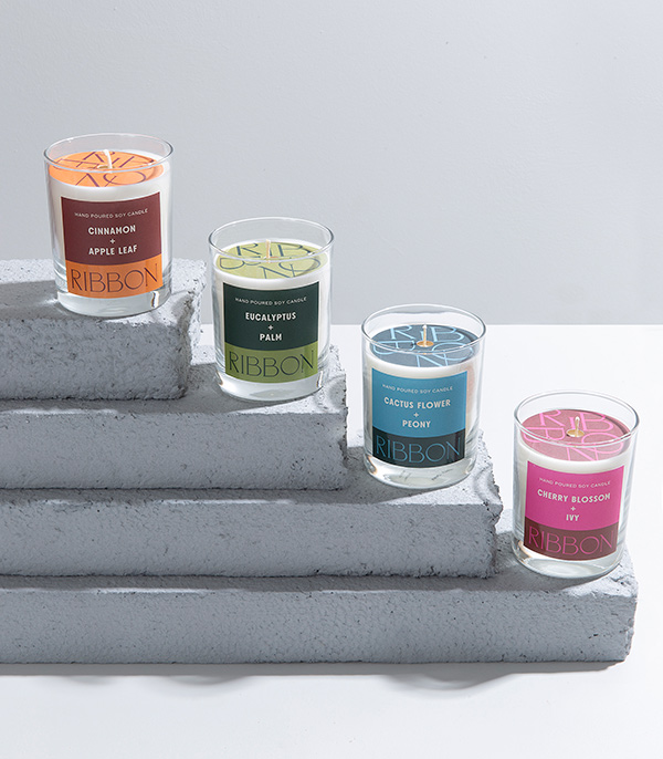 RIBBON Color Series Scented Candle Set 4 Pcs