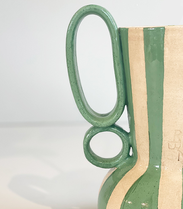 Green Handcrafted Ceramic Pitcher Vase