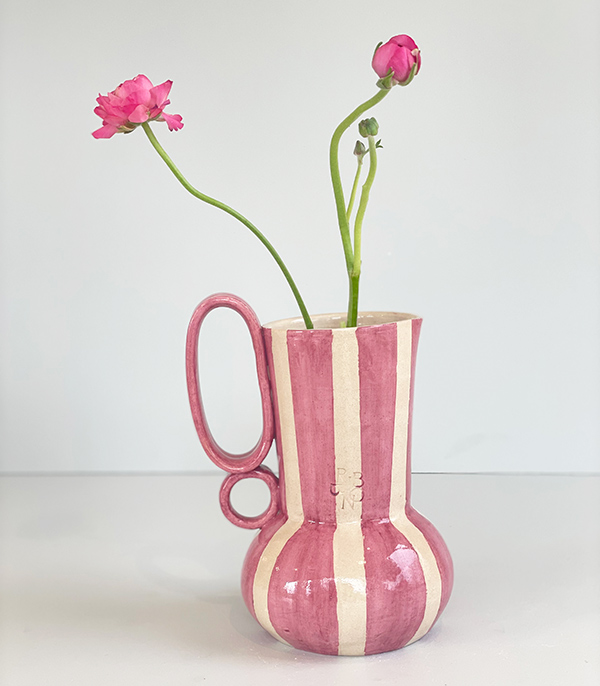 Rose Handcrafted Ceramic Pitcher Vase