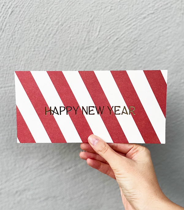 Happy New Year Note Card Red