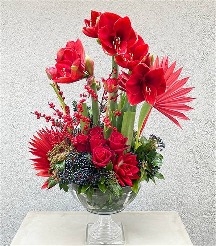 Crimson Amaryllis Aranjmanı Limited Edition
