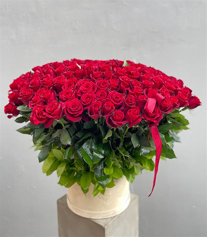 200 Kırmızı Gül Aranjmanı Royal Deluxe Kutuda