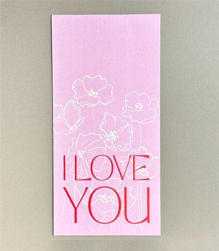 I Love You Note Card Pink