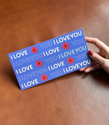 I Love You Note Card Blue