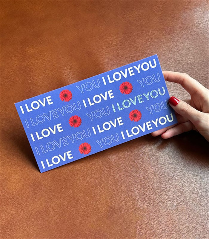 I Love You Not Kartı Mavi