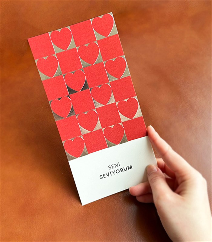 Seni Seviyorum Not Kartı Kırmızı