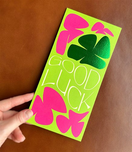 Good Luck Note Card Green
