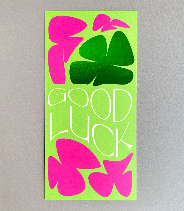 Good Luck Note Card Green