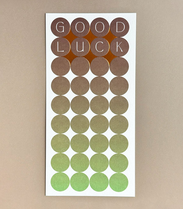 Good Luck Note Card Brown