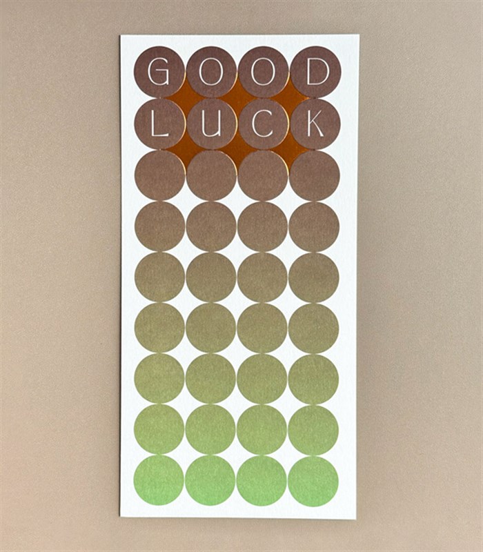Good Luck Note Card Brown