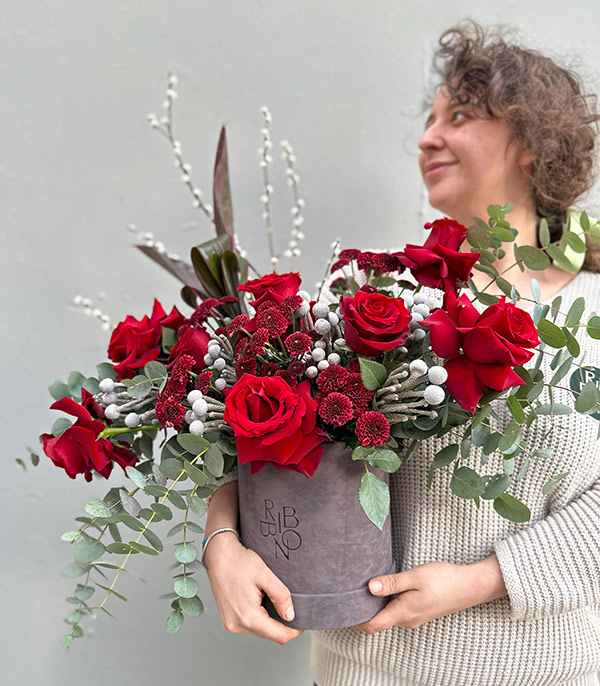 True Love Red Roses in Box Arrangement