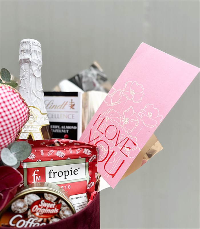 Alkolsüz Şampanyalı Kutlama Hediye Kutusu Bordo