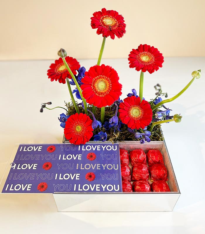 I Love You Red Blue Chocolate Gift Box