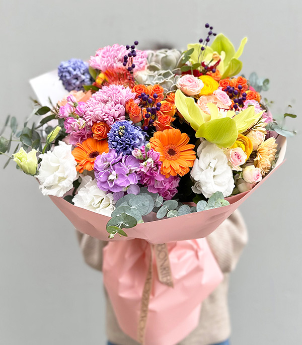 Rainbow Deluxe Colorful Mixed Flower Bouquet