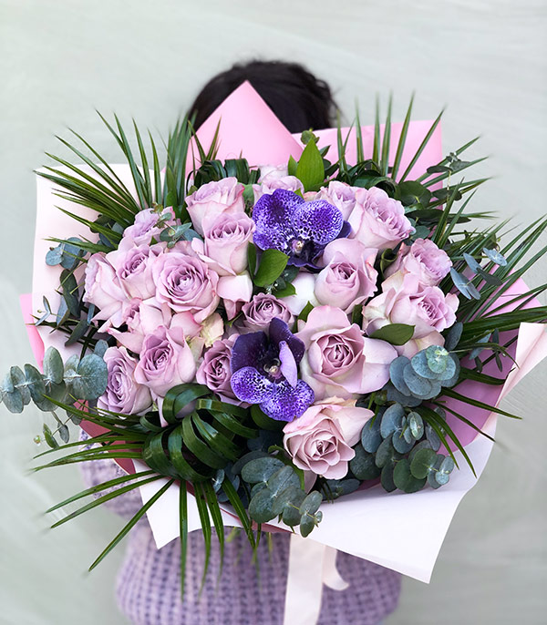 Chloe Lilac Roses Bouquet