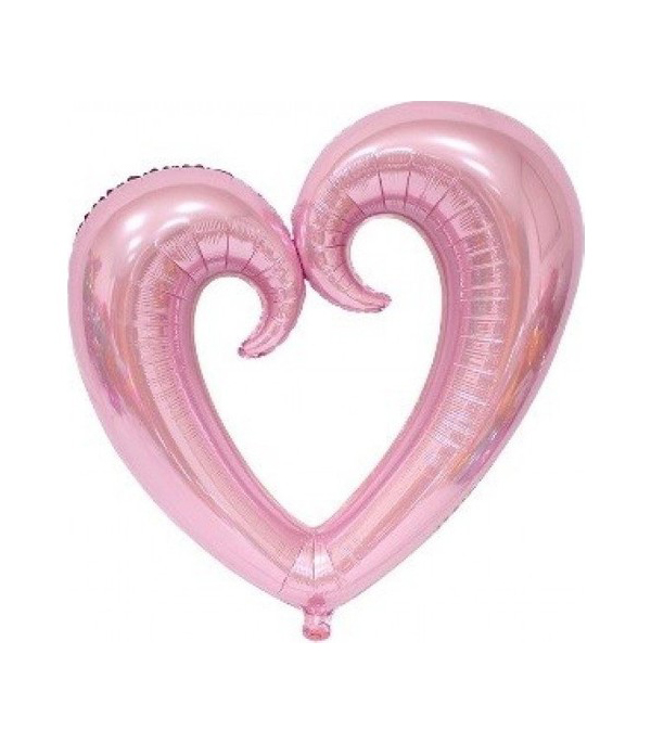 Pink Heart Flying Helium Balloon 100 cm