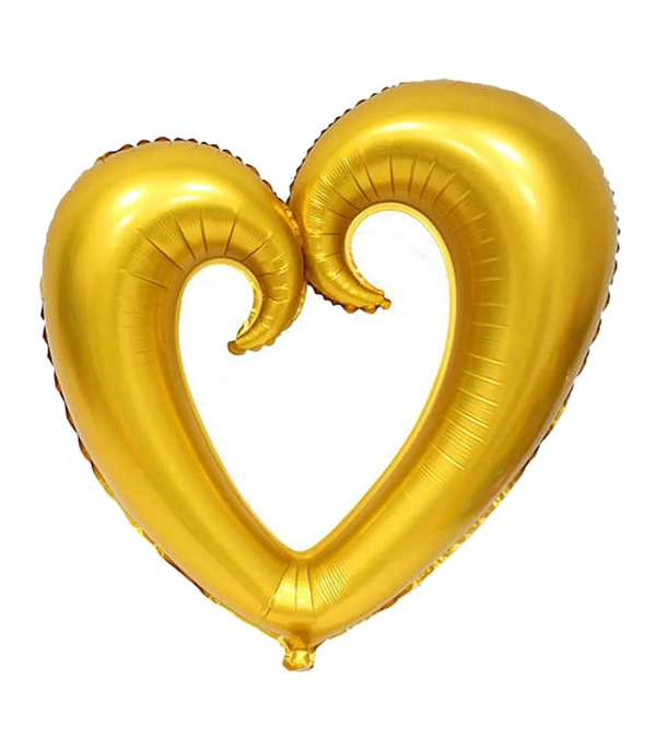 Gold Heart Flying Helium Balloon 100 cm