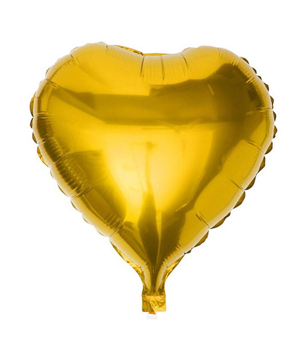 Gold Heart Flying Helium Balloon 45 cm