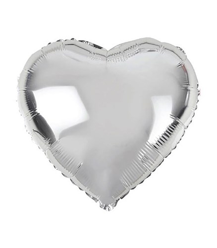 Silver Uçan Kalp Balon 45 cm