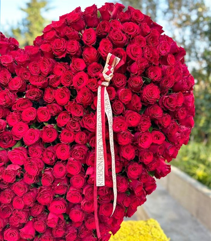 1001 Kırmızı Gül Kalp Heykel Çiçek Üç Boyutlu Panoramik Aranjman Empire Deluxe