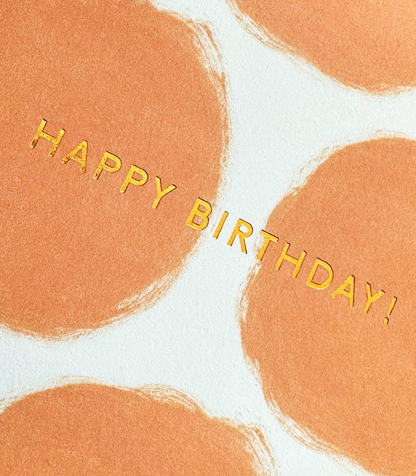 Orange Happy Birthday Note Card