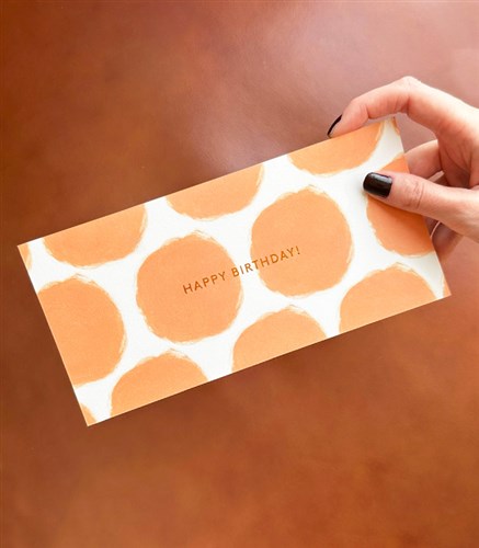 Orange Happy Birthday Note Card