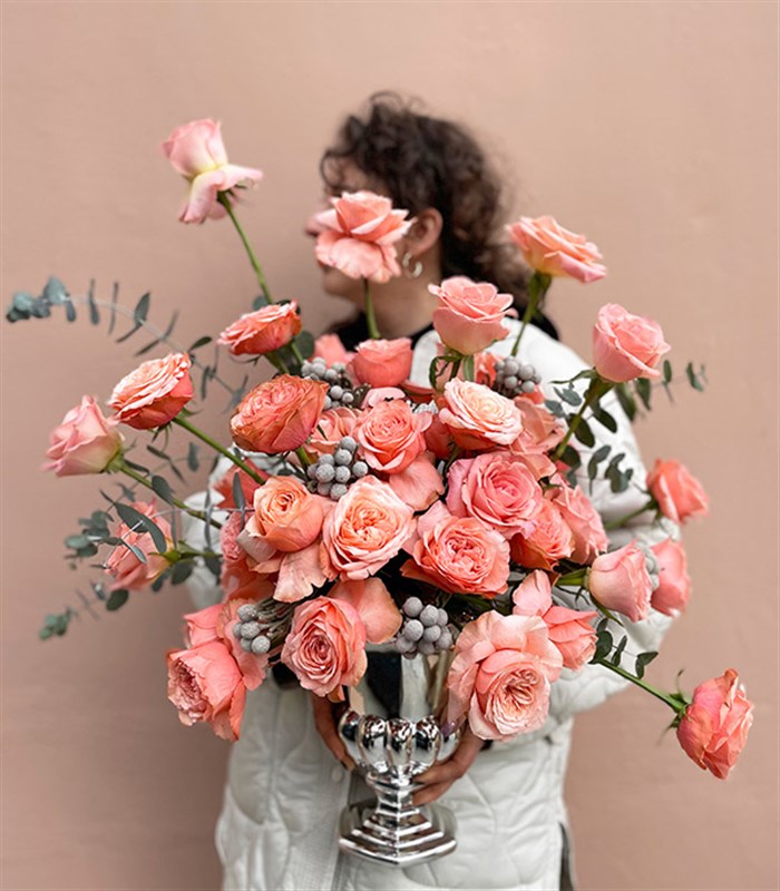 Gloria Deluxe Silver Vazoda 41 Somon Güller Aranjmanı