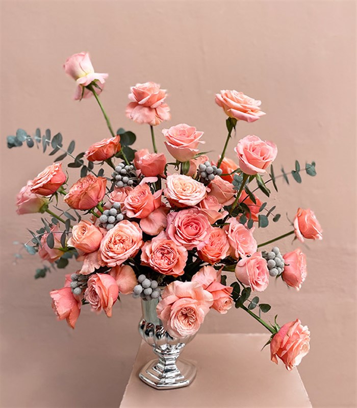 Gloria Deluxe Silver Vazoda 41 Somon Güller Aranjmanı