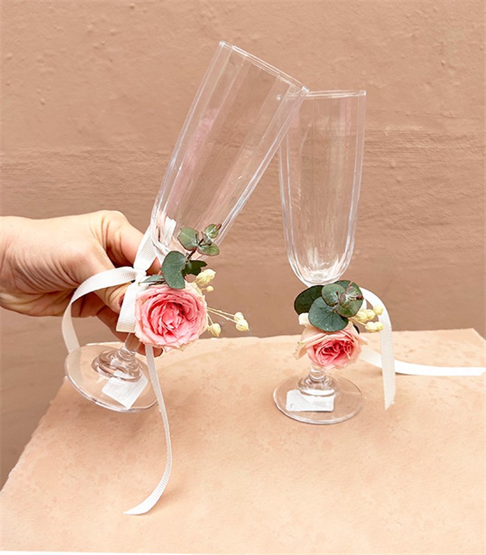 Grand Deluxe 2Li Kadehli Alkolsüz Şampanya Kutlama Hediye Kutusu