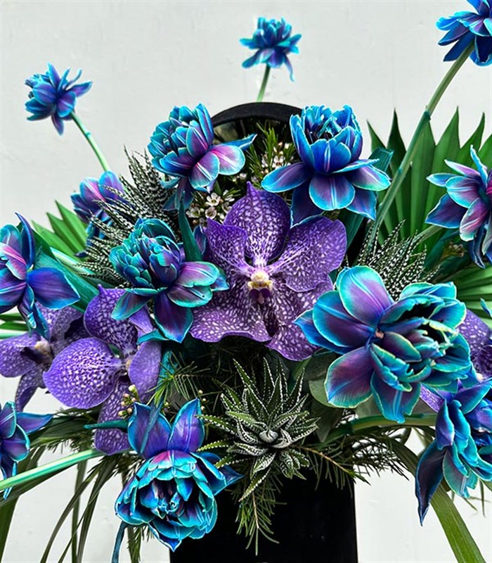 Deep Galaksi Siyah Kadife Kutu 30 Galaksi Lale Aranjmanı