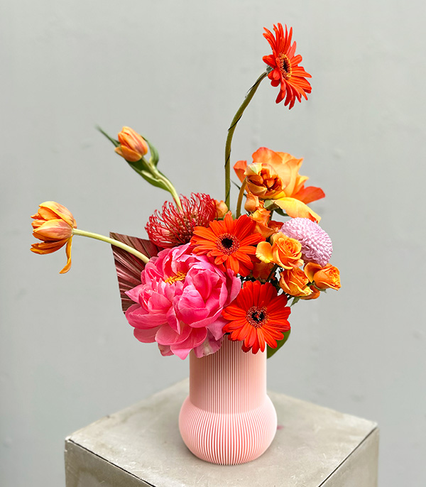 Pink POP Sugar 3D Printed Vase in Flowers