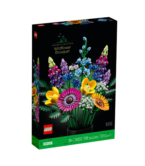 LEGO Wildflowers Bouquet Glass Vase Gift Set