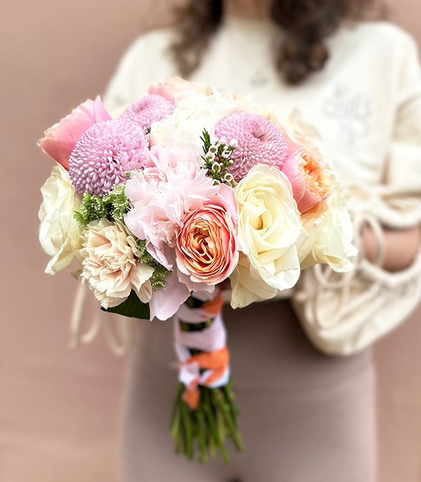Harper Pastel Pink Rose Peony Bridal Bouquet
