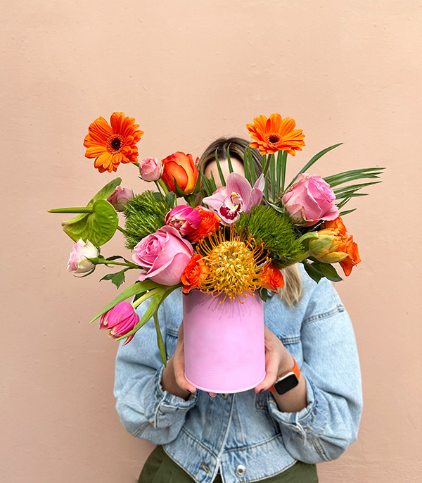 Verno Spring Flowers in a Pink Vase